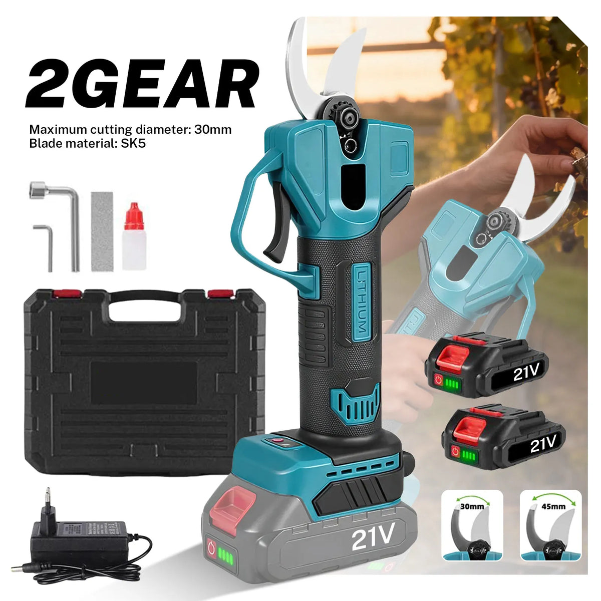 Tijeras de podar eléctricas 30mm (para batería Makita)