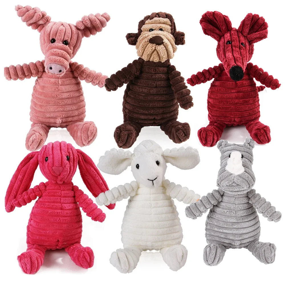 Peluche mordedor de pana con sonido para perro