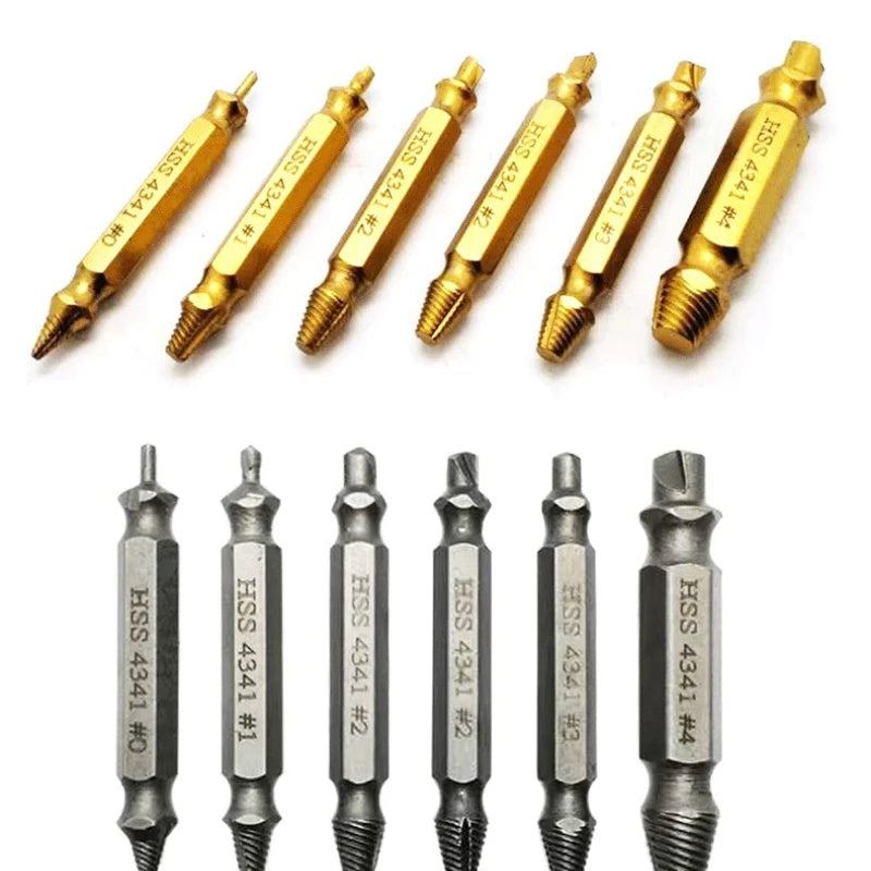 Extractor de tornillos dañados HSS (set de brocas)