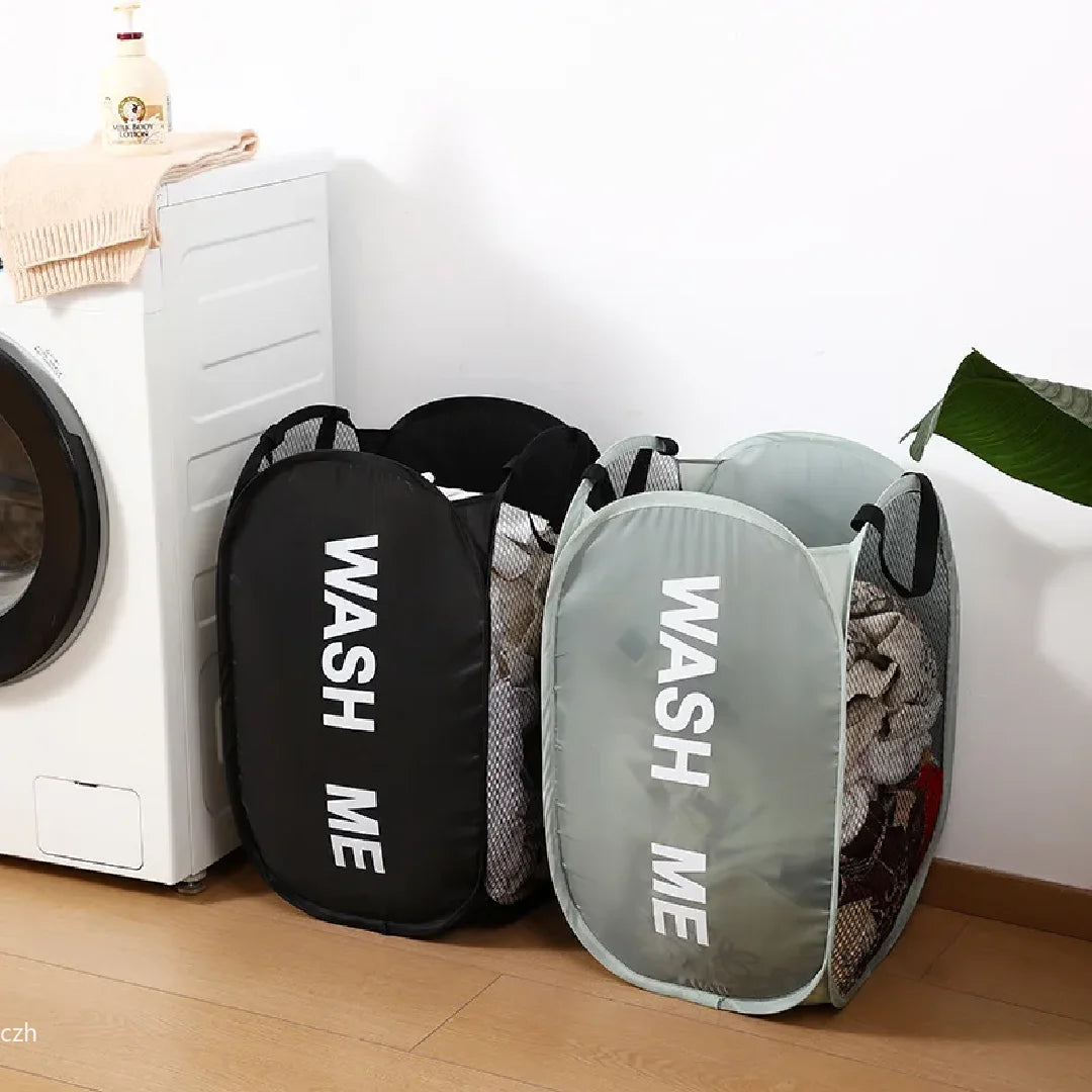 Cesto de ropa plegable de malla