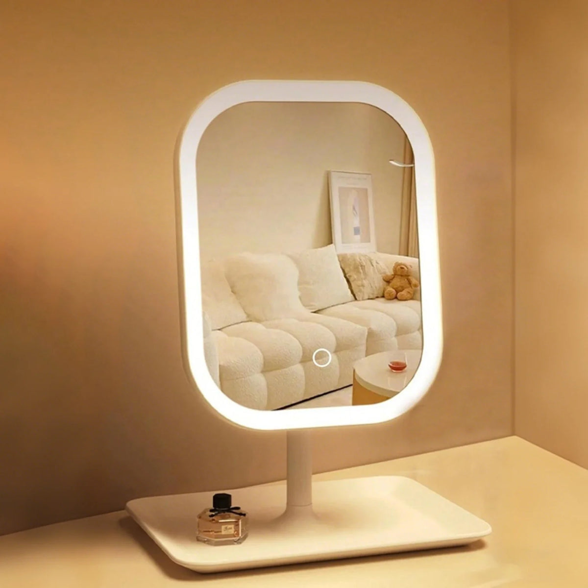 Espejo de maquillaje con luz de 3 tonos
