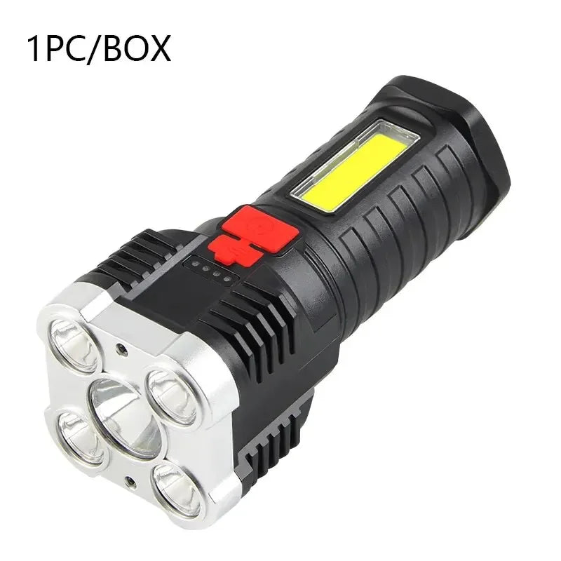 Linterna recargable de alta potencia con luz lateral