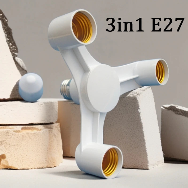 Adaptador de portalámparas E27 triple