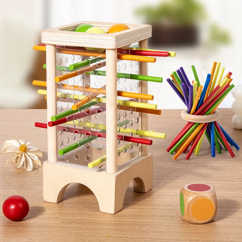Juego de equilibrio con palos de madera (Montessori)
