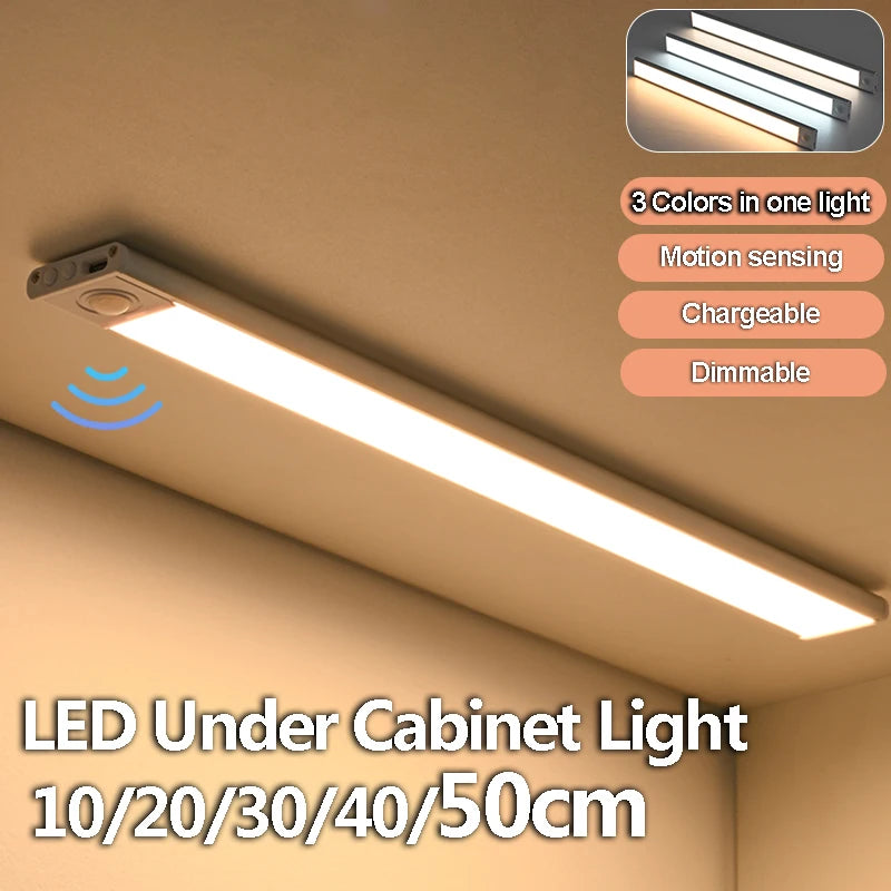 Luz LED bajo mueble con sensor de movimiento 3 en 1