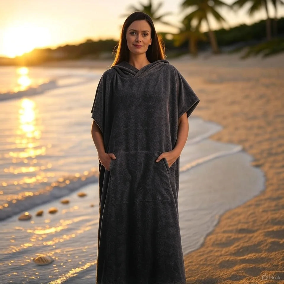Poncho toalla de secado rápido para playa