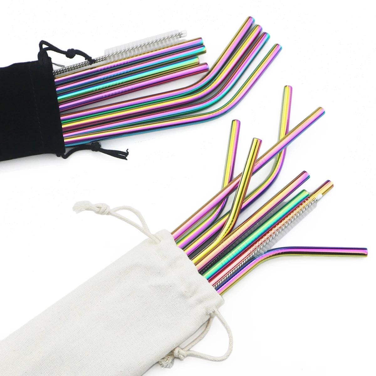 Pajitas metálicas de colores (acero 304)