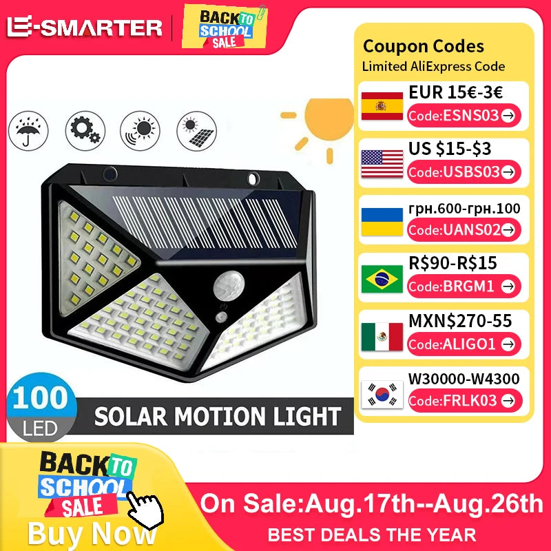 Aplique solar exterior con sensor de movimiento