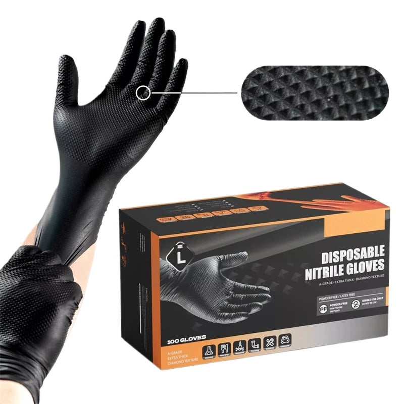 Guantes de nitrilo negro industriales 8 mil