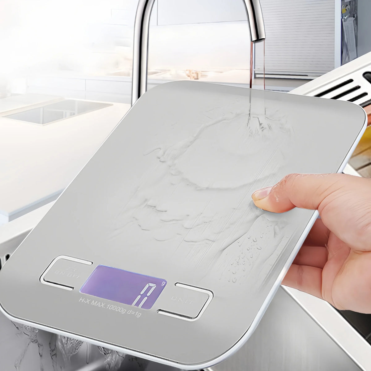 Báscula digital de cocina 10 kg con pantalla LED