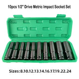 Set de 10 vasos de impacto de 1/2 pulgada