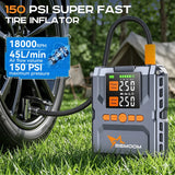 Arrancador de coche 1500A + compresor 150PSI powerbank 25000mAh