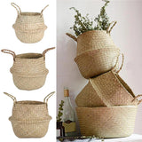 Cesta colgante de fibra natural para plantas