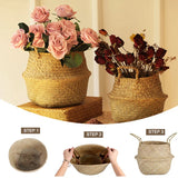 Cesta colgante de fibra natural para plantas