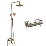 Conjunto ducha latón envejecido 8" doble mando