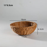 Hardness Rattan Wicker Woven Serving Baskets Household 10 Styles Bread Fruit Vegetables Basket Handwoven
