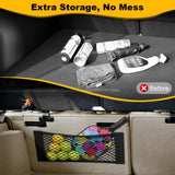 Car Storage Net Stretchable Mesh Pocket Net Magic Elastic Sticker Universal Rear Mesh Trunk Seat Bag Pocket Cage Auto Organizer