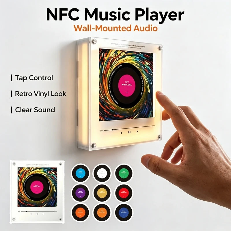 Imán nevera vinilo NFC con luz (reproduce tu canción)
