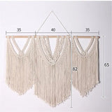 Large Macrame Wall Hanging Tapestry  with  Wooden Stick Hand-Woven Bohemia Tassel Curtain Tapestry  Wedding Backgrou Boho Decor