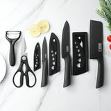Set cuchillos cocina acero negro 3/5 pzas