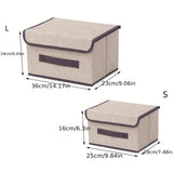 Caja de almacenaje plegable de tela con tapa
