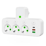 Enchufe de pared con 4 tomas y USB