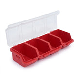 Caja organizadora de tornillos de 4 compartimentos
