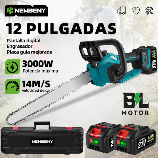 Motosierra eléctrica de 30 cm con pantalla LED