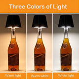 USB Charge Bottle Table Lamp Touch Control 3 Colors and Stepless Dimming Night Lamp For Restaurant Bar Wine Bottles Desk Lights