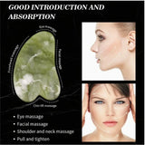 Set de jade natural: rodillo facial y gua sha