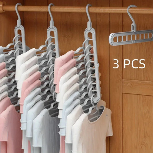 Perchas plegables de 9 huecos (3 uds)