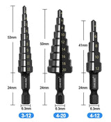 Brocas escalonadas HSS 3-12 mm (3 uds)