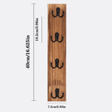 Estante llavero de pared madera con 5 ganchos