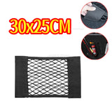 Car Storage Net Stretchable Mesh Pocket Net Magic Elastic Sticker Universal Rear Mesh Trunk Seat Bag Pocket Cage Auto Organizer