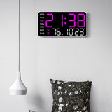 Reloj de pared digital con fecha y temperatura