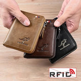 Cartera de piel con tarjetero y cremallera