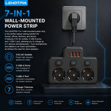 Regleta de pared con interruptores independientes