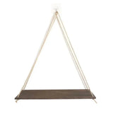 Estantería colgante de madera con cuerda