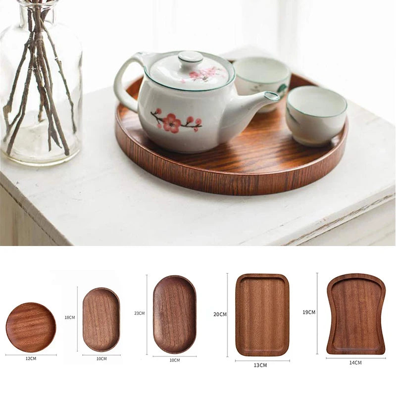 Bandeja pequeña de madera de nogal