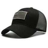 Gorra de béisbol con malla trasera y bandera