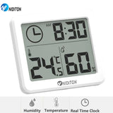 Reloj digital de mesa con temperatura y humedad