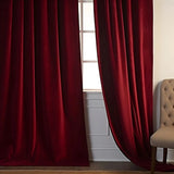 Cortinas de terciopelo burdeos (213 cm de largo)