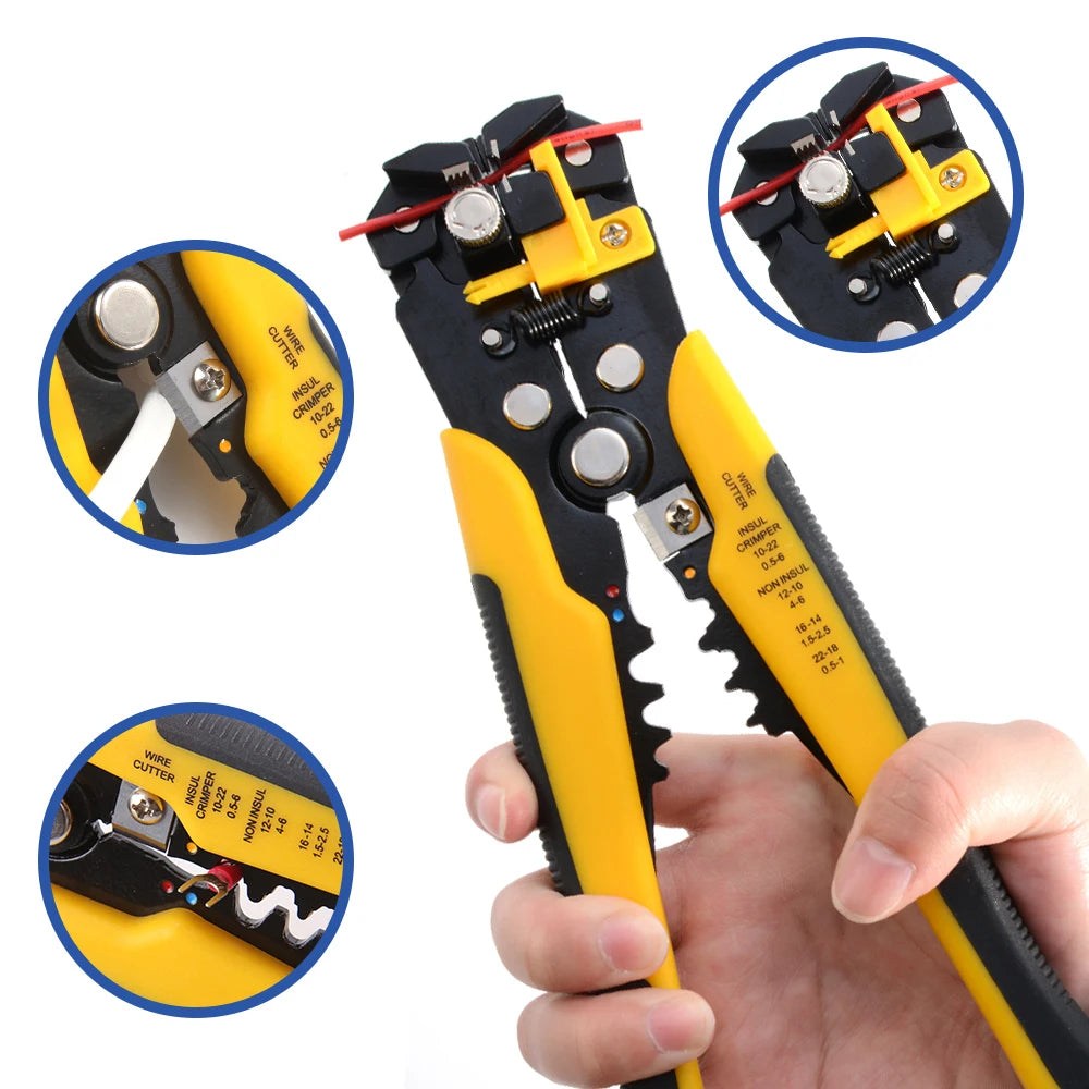 Alicate crimpador y pelacables automático
