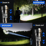 Linterna LED recargable 1000 lm con zoom