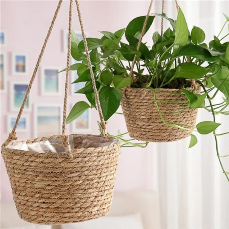 Macetero colgante de macramé para plantas