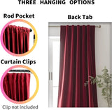 Cortinas de terciopelo burdeos (213 cm de largo)