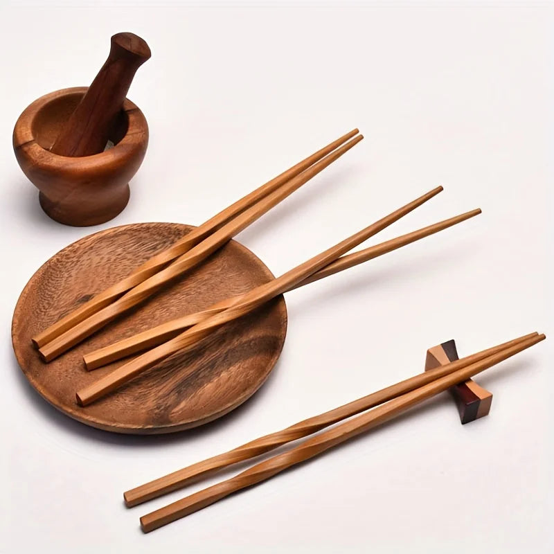 Palillos chinos de bambú natural (5 pares)