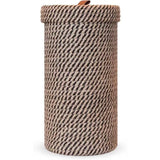 Cesta portarrollos de baño trenzada con tapa