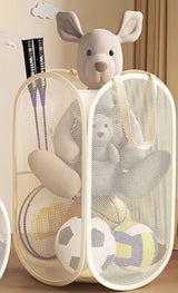 Cesta plegable de malla para juguetes