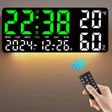 Reloj de pared digital grande con luz de 7 colores